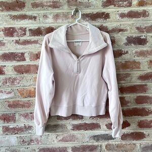 Abercrombie and fitch Light Pink Quarter-Zip Sweatshirt size small